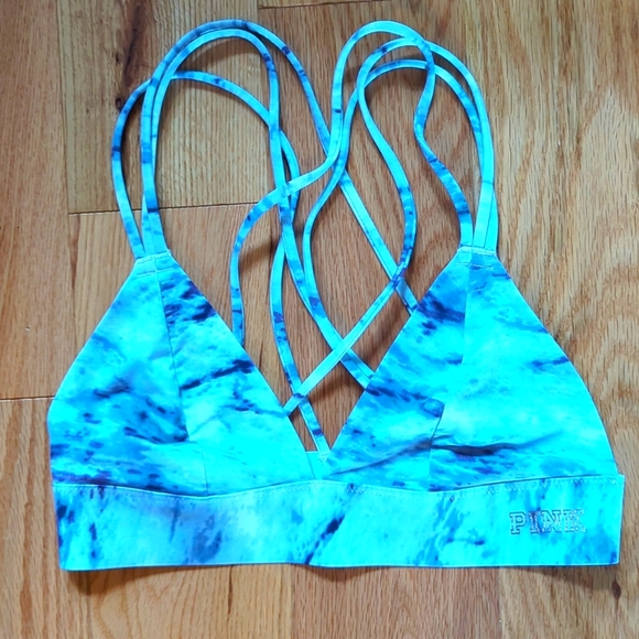 PINK. Marble Bonded Strappy Bralette. Size XS. - Picture 3 of 6